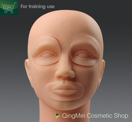 Peau permanente réutilisable de pratique en matière de maquillage de fournisseur de feuilles de maquillage de pratique en matière de la Chine, tête molle de mannequin de maquillage
